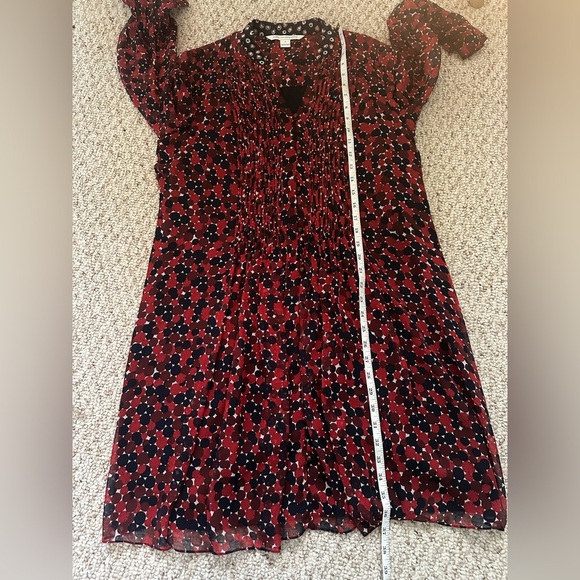 Diane Von Furstenberg Kourtni 100% Silk Chiffon Shift Dress Size 8 - Picture 13 of 15